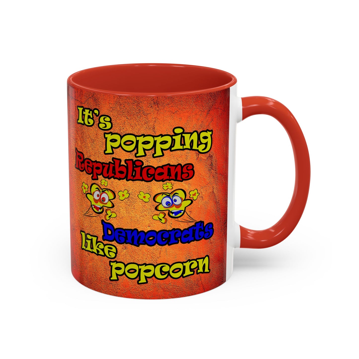 popping like popcorn - Accent Mug (burnt orange)