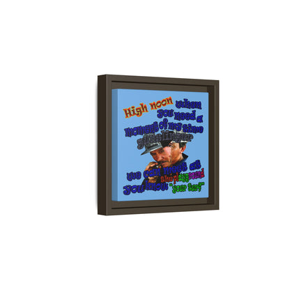 high noon - framed canvas art (light blue)