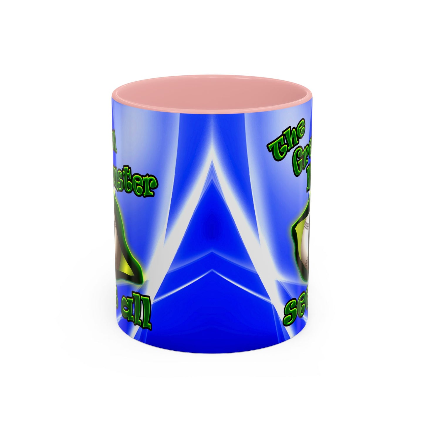 green monster - Accent Mug (blue-white wave)