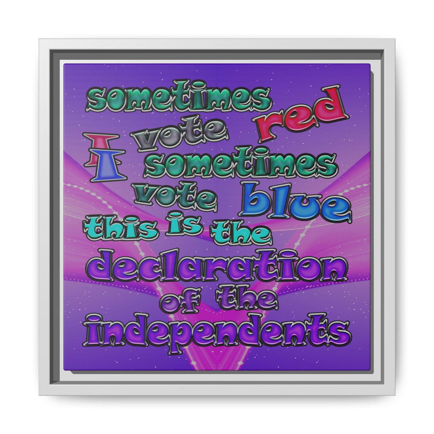 declaration of the independents - framed canvas art (purple-pink wave)