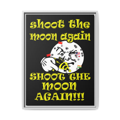 shoot the moon again - framed canvas art (black)