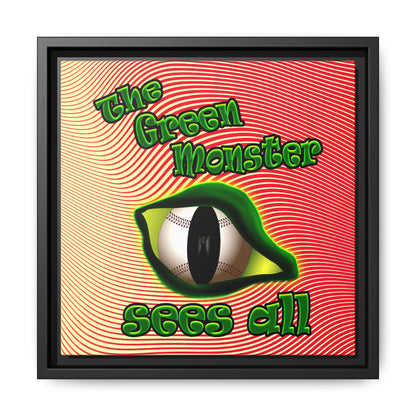 green monster - framed canvas art (yellow-orange wave)