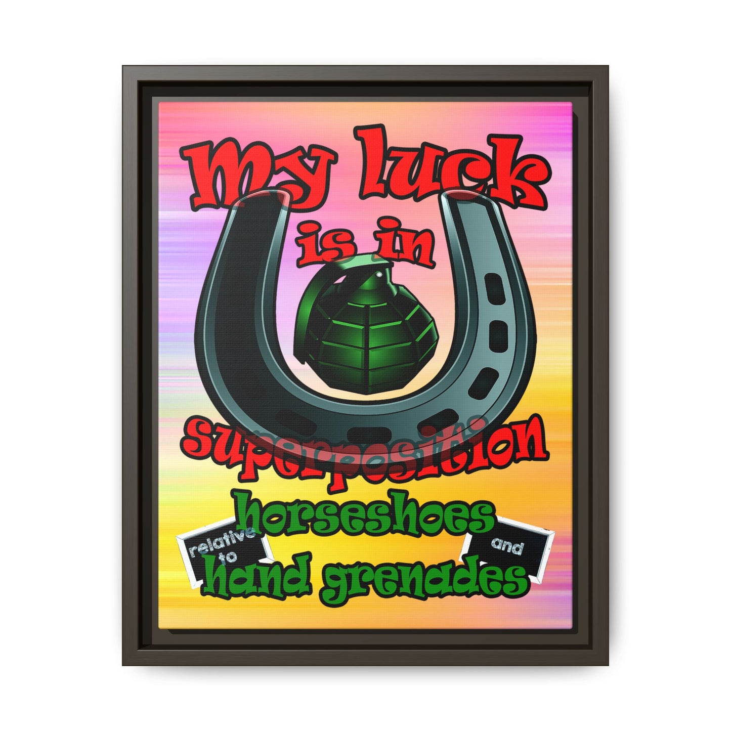 my luck - framed canvas art (color blur)