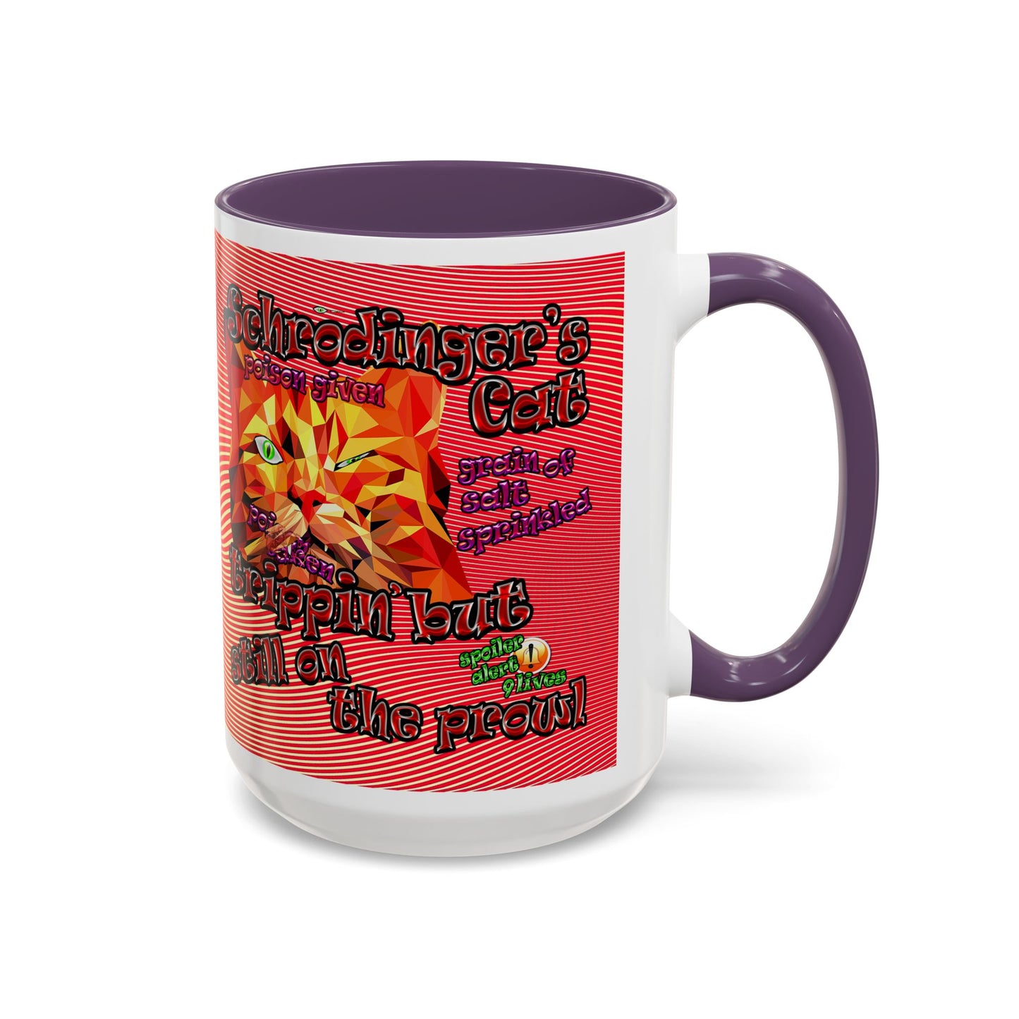 schrodinger's cat - Accent Mug (yellow-orange wave)