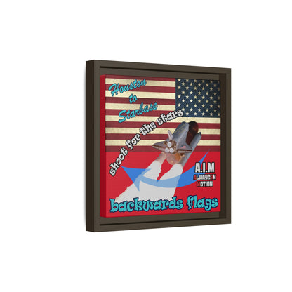 shoot for the stars - framed canvas art (dark red)