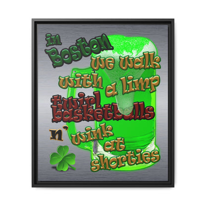 celtics logo - framed canvas art (brushed nickel)