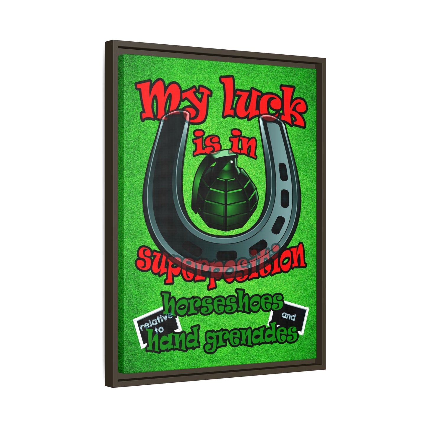 my luck - framed canvas art (green turf)