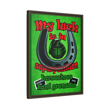 my luck - framed canvas art (green turf)