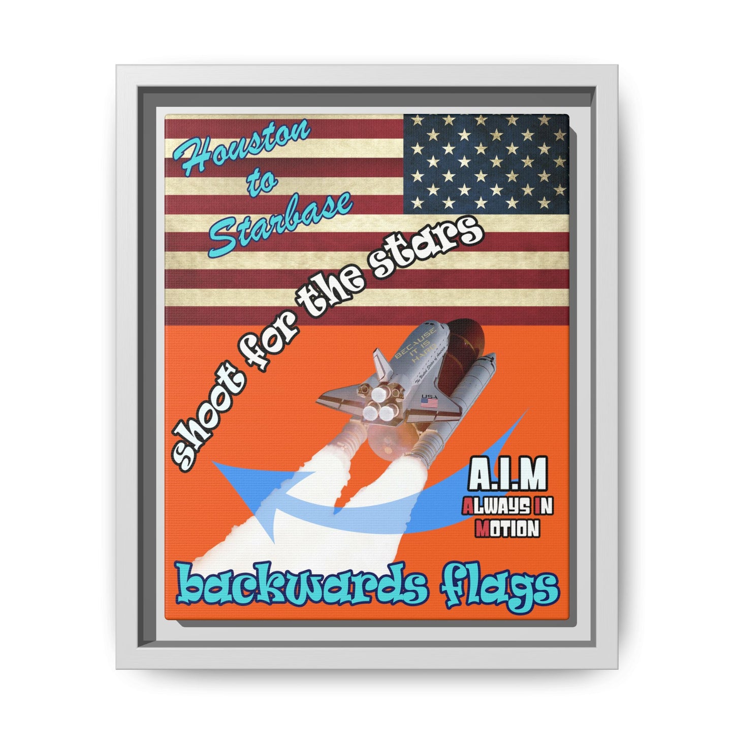 shoot for the stars - framed canvas art (orange)