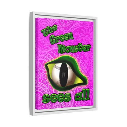 green monster - framed canvas art (pink swirl)