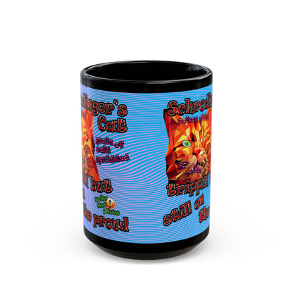 schrodinger's cat - Black Mug (light blue-purple wave)