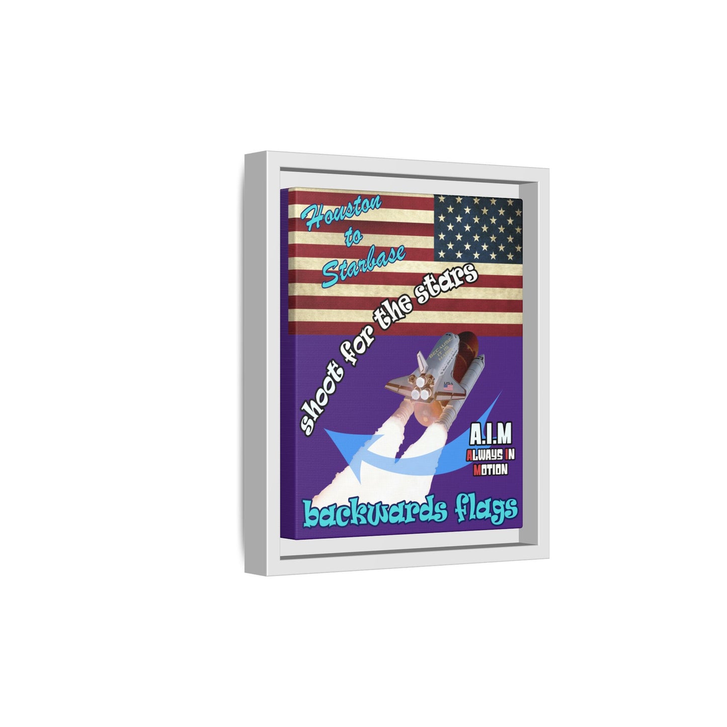 shoot for the stars - framed canvas art (purple)
