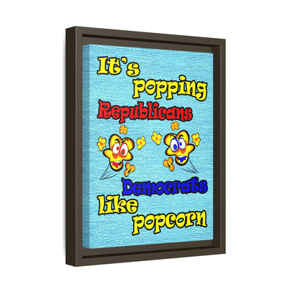 popping like popcorn - framed canvas art (faded dark blue)