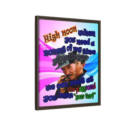 high noon - framed canvas art (light blue-pink wave)