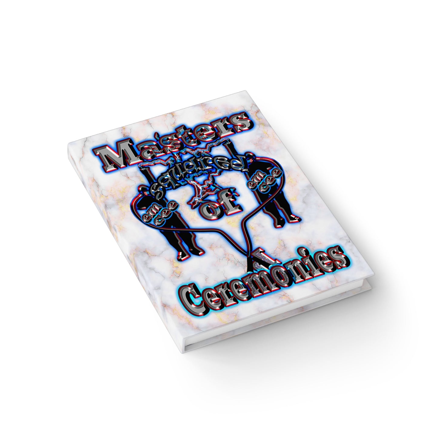 em cee squared - journal-lined (white marble)