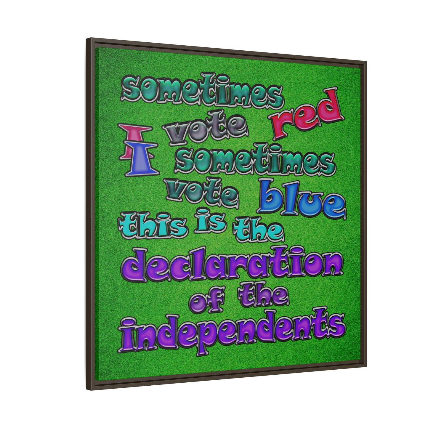 declaration of the independents - framed canvas art (green turf)