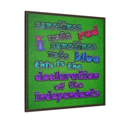 declaration of the independents - framed canvas art (green turf)