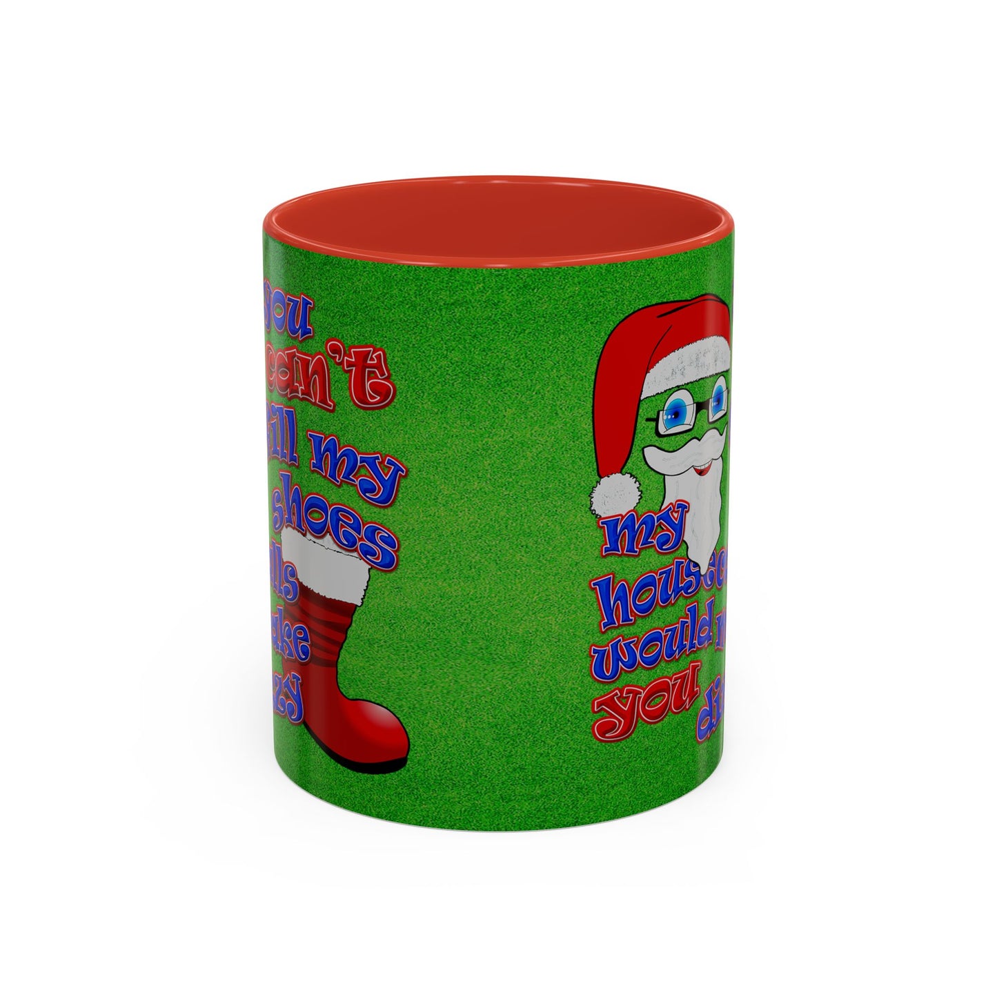 santa's shoes - Accent Mug (green turf)