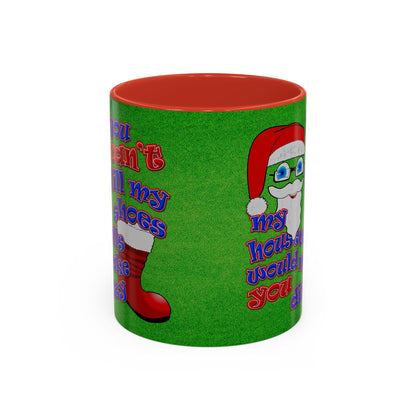 santa's shoes - Accent Mug (green turf)