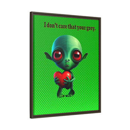 I don't care that your grey - framed canvas art (logo green)