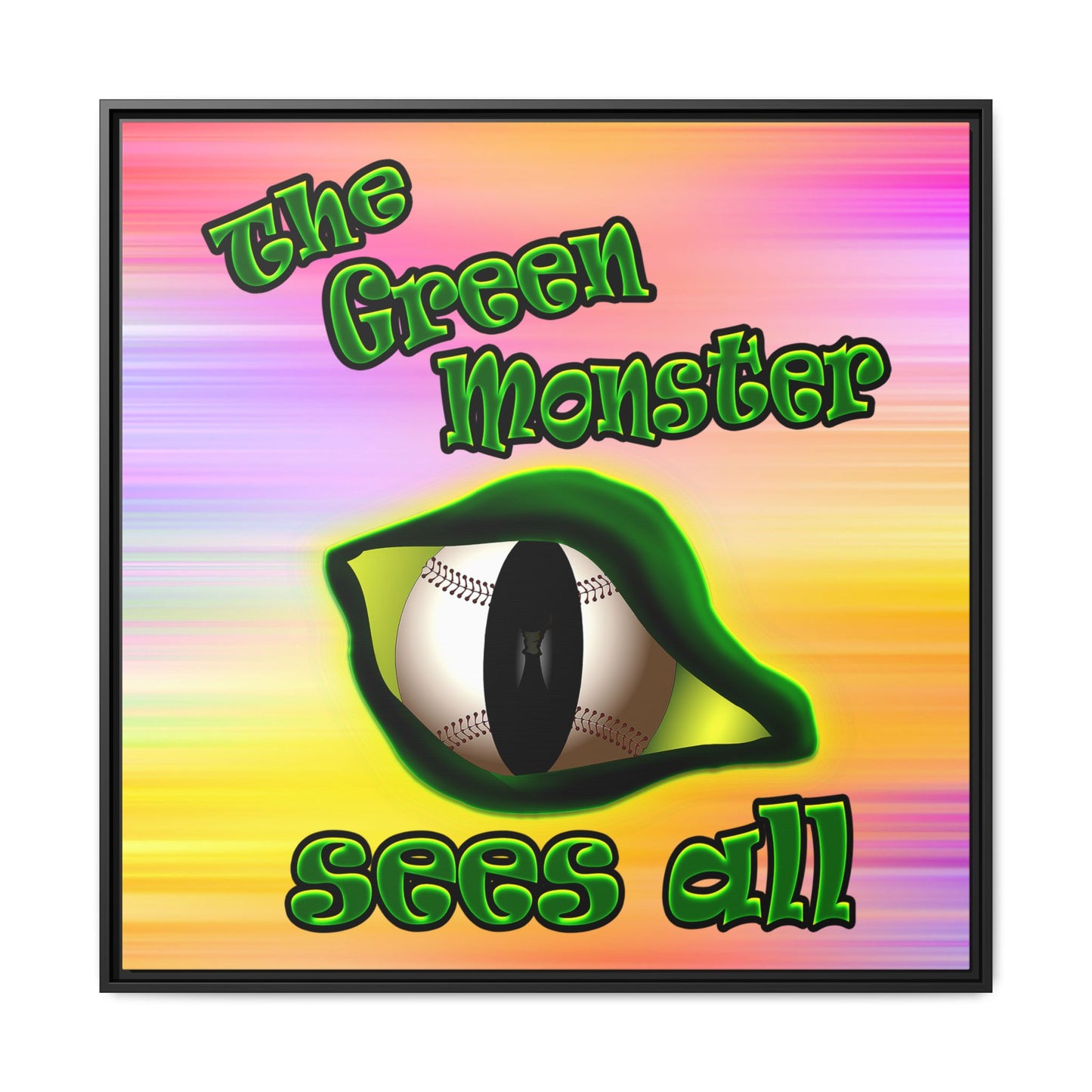 green monster - framed canvas art (color blur)