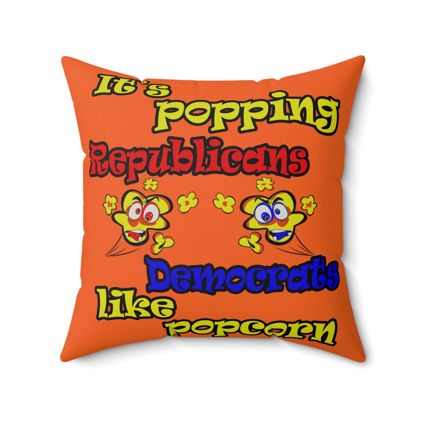 popping like popcorn - Faux Suede Square Pillow - (orange)