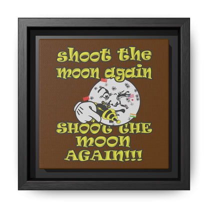 shoot the moon again - framed canvas art (brown)