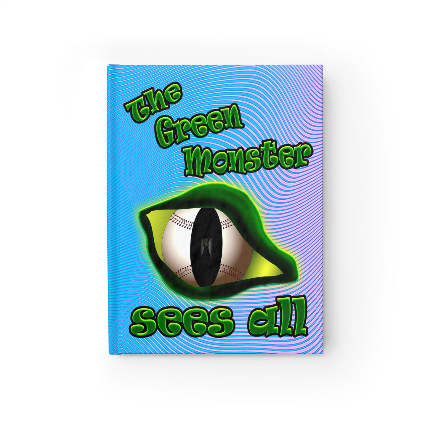 green monster - journal-lined (light blue-purple wave)