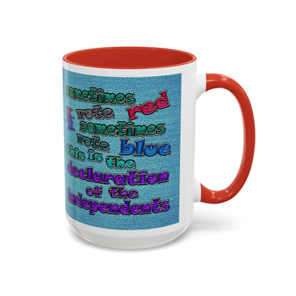 declaration of the independents - Accent Mug (faded blue)
