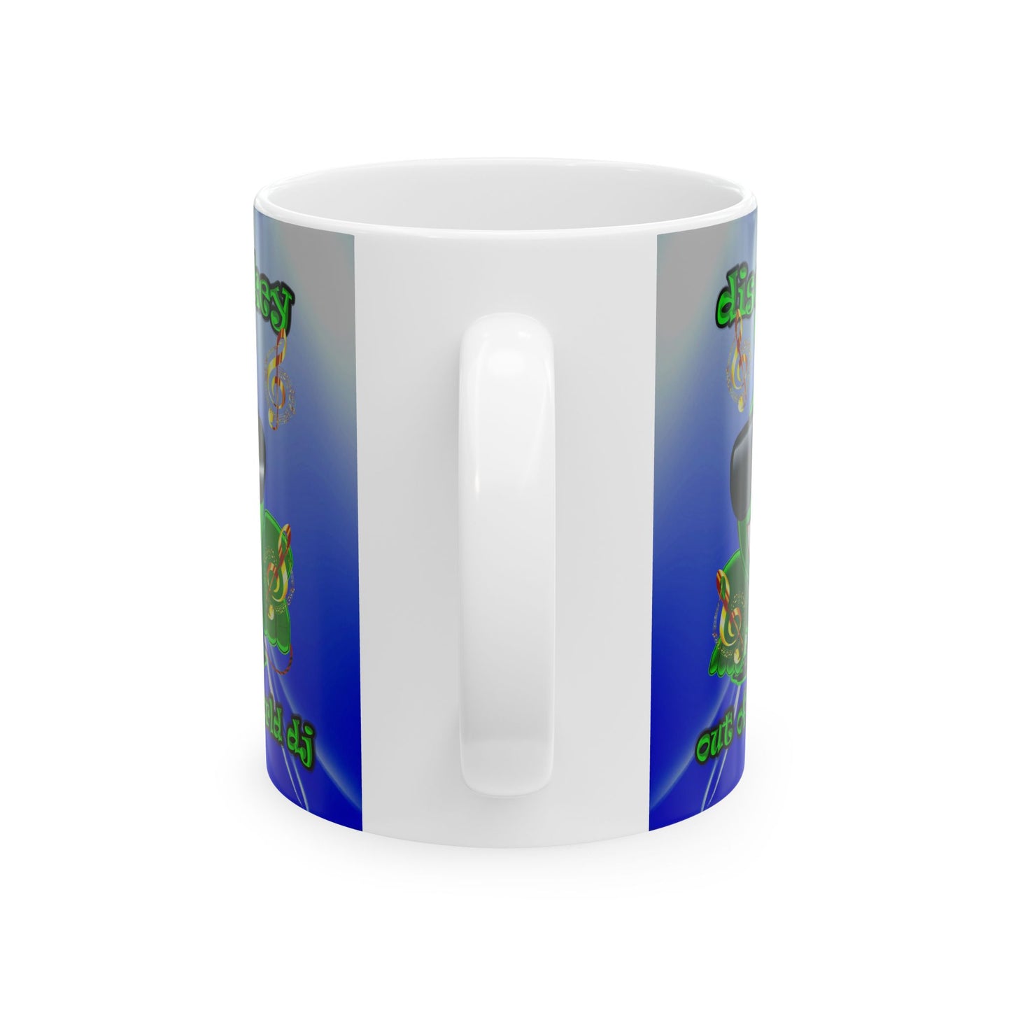 disc jockey - White Mug (blue-white wave)