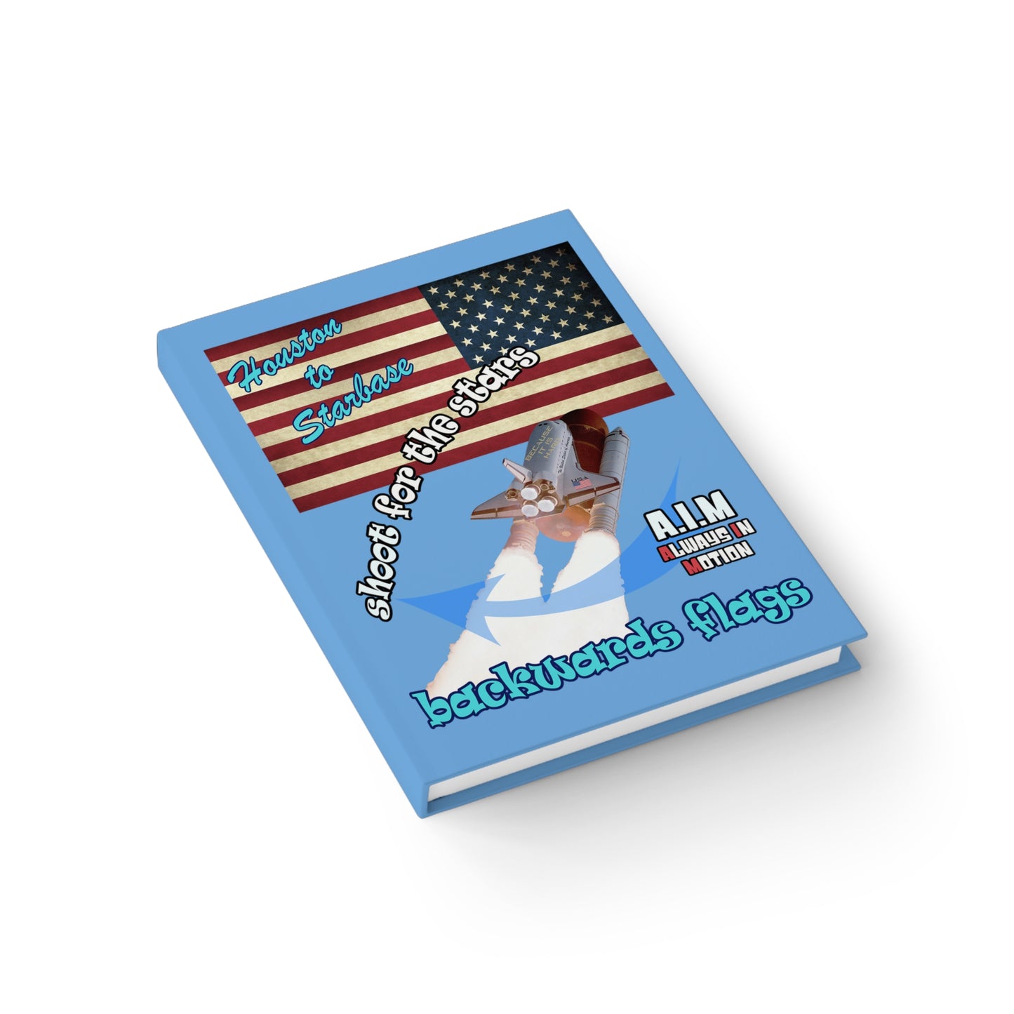 shoot for the stars - journal-lined (light blue)
