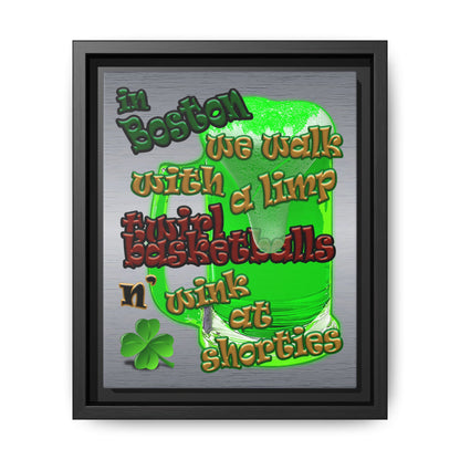 celtics logo - framed canvas art (brushed nickel)