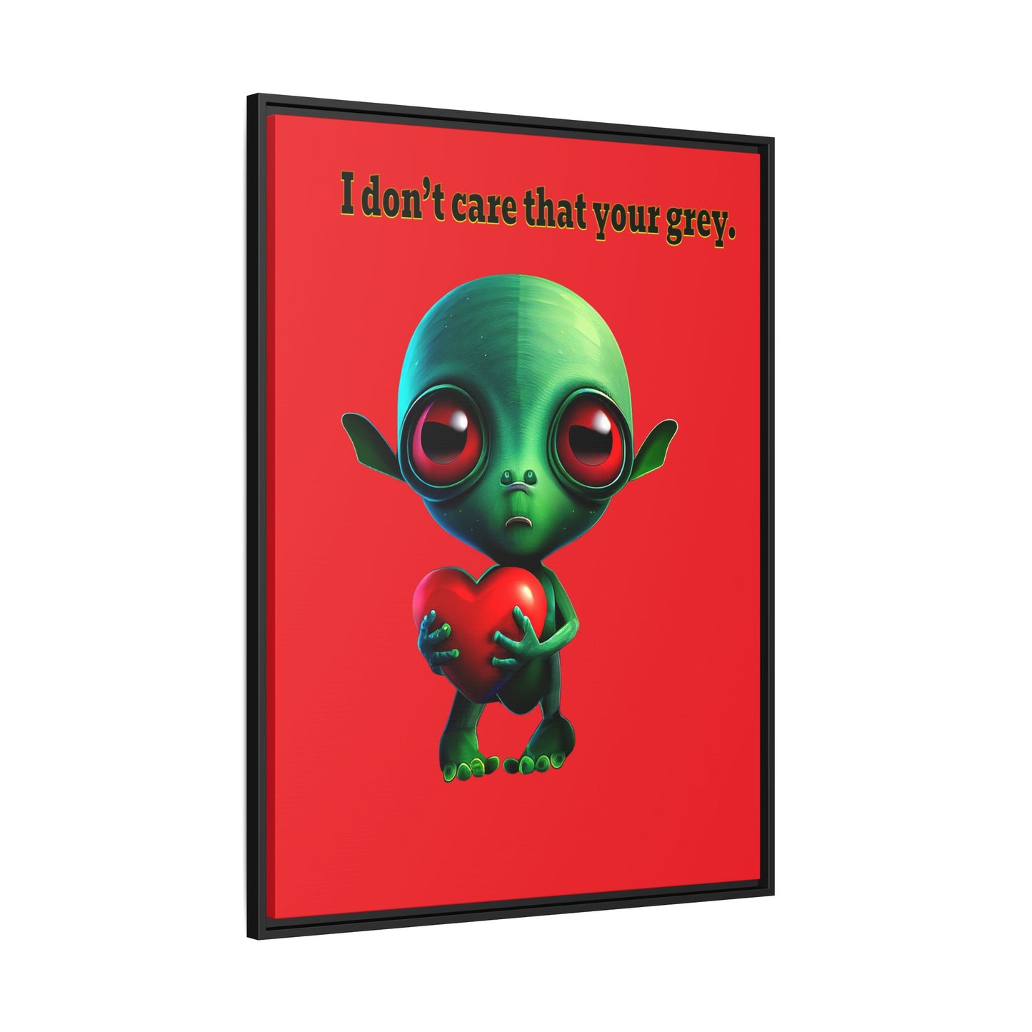 I don't care that your grey - framed canvas art (red)