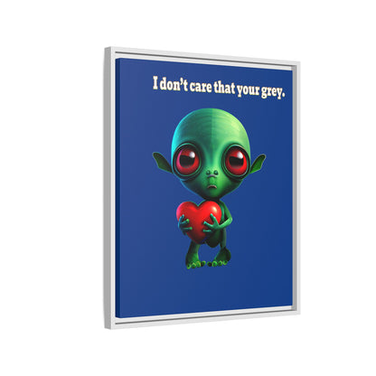 I don't care that your grey - framed canvas art (dark blue)