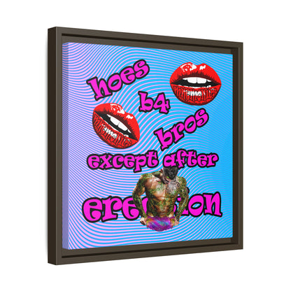 hoes b4 bros - framed canvas art (light blue-purple wave)