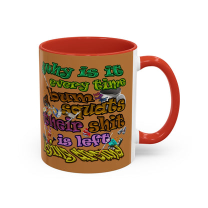 the bum's shit - Accent Mug (light brown)