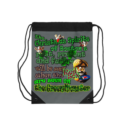 christmas spirits of boston - Drawstring Bag (dark grey)