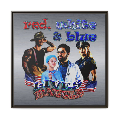 rw&b lives matter - framed canvas art (brushed nickel)