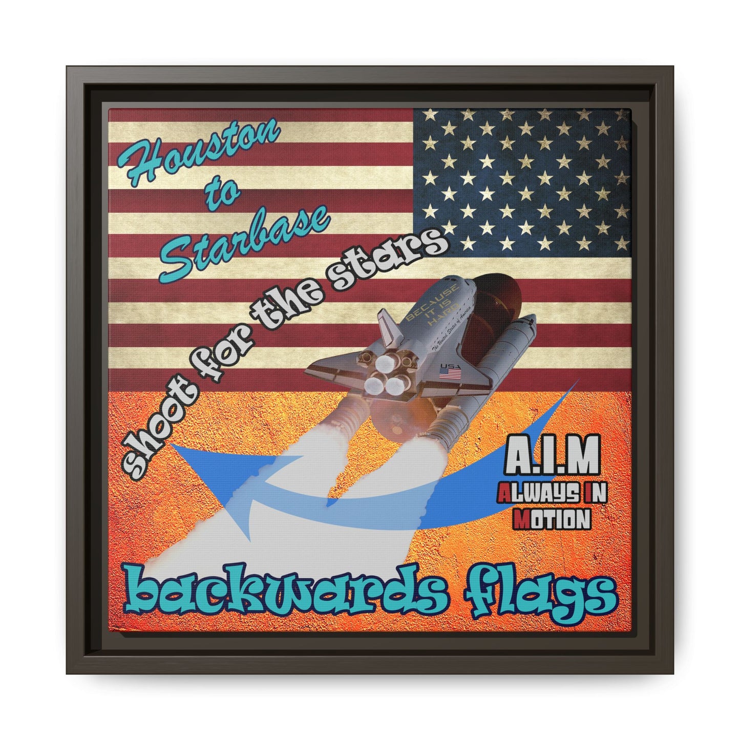shoot for the stars - framed canvas art (burnt orange)