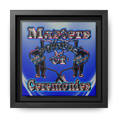 em cee squared - framed canvas art (blue-white wave)