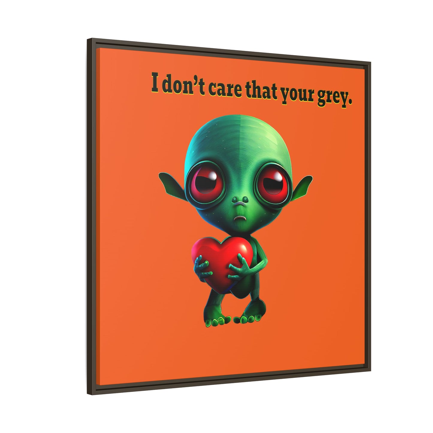 I don't care that your grey - framed canvas art (orange)