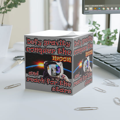 defy conquer reach - note cube (grey)