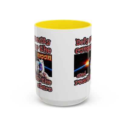 defy conquer reach - Accent Mug (white)