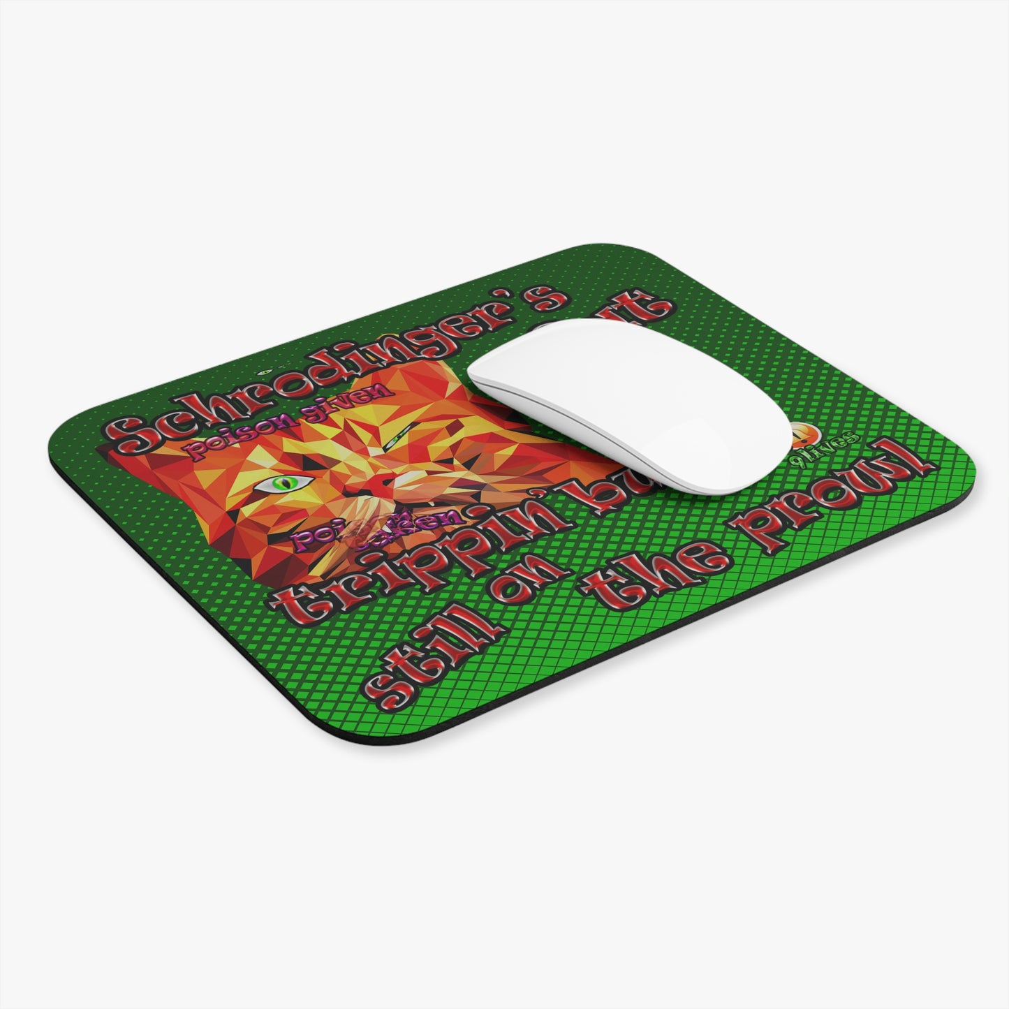 schrodinger's cat - Mouse Pad (Rectangle) (logo green)