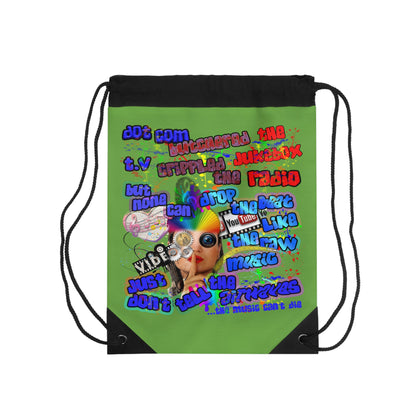 drop the beat - Drawstring Bag (green)