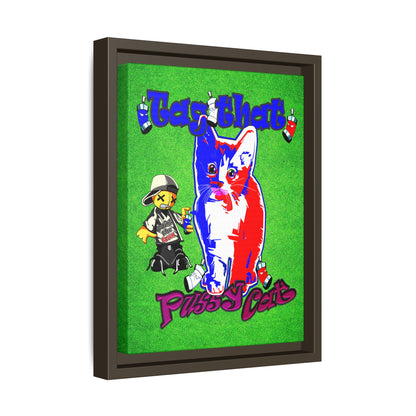 tag that - framed canvas art (green turf)