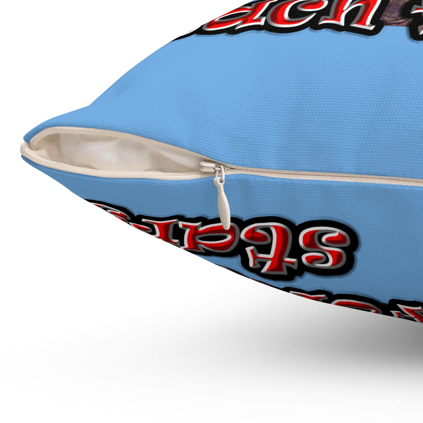 defy conquer reach - Spun Polyester Square Pillow - (light blue)