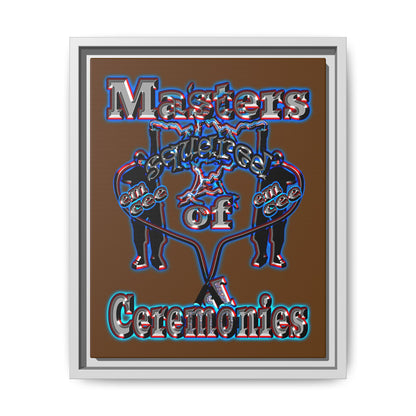 em cee squared - framed canvas art (brown)