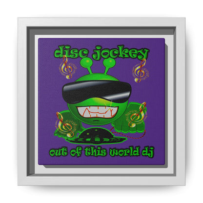 disc jockey - framed canvas art (purple)