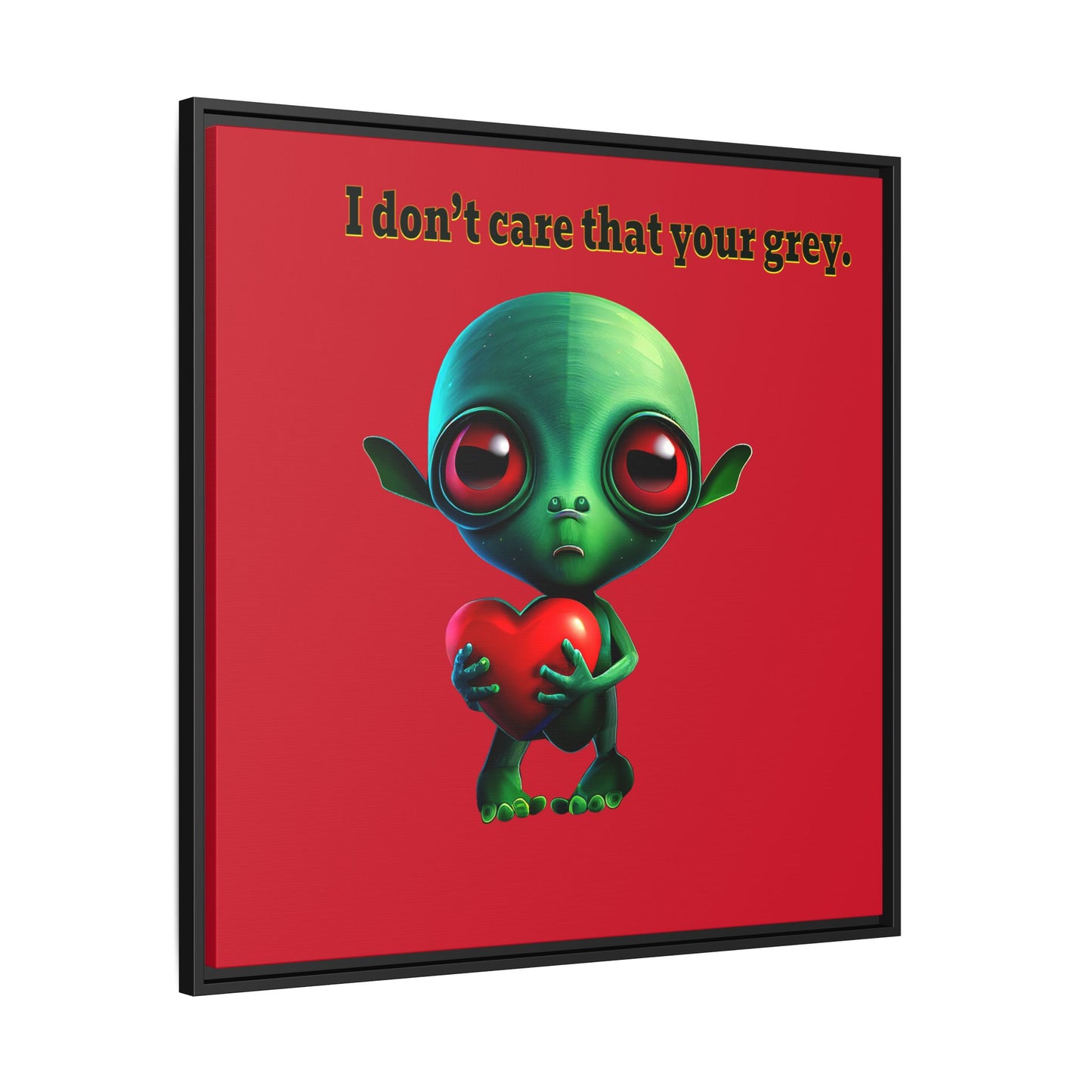 I don't care that your grey - framed canvas art (dark red)